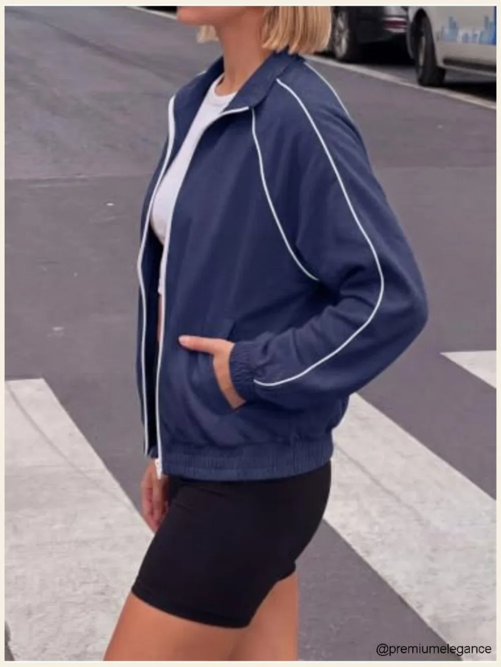 Full Zip Stand Collar Workout Track Jacket with Pockets